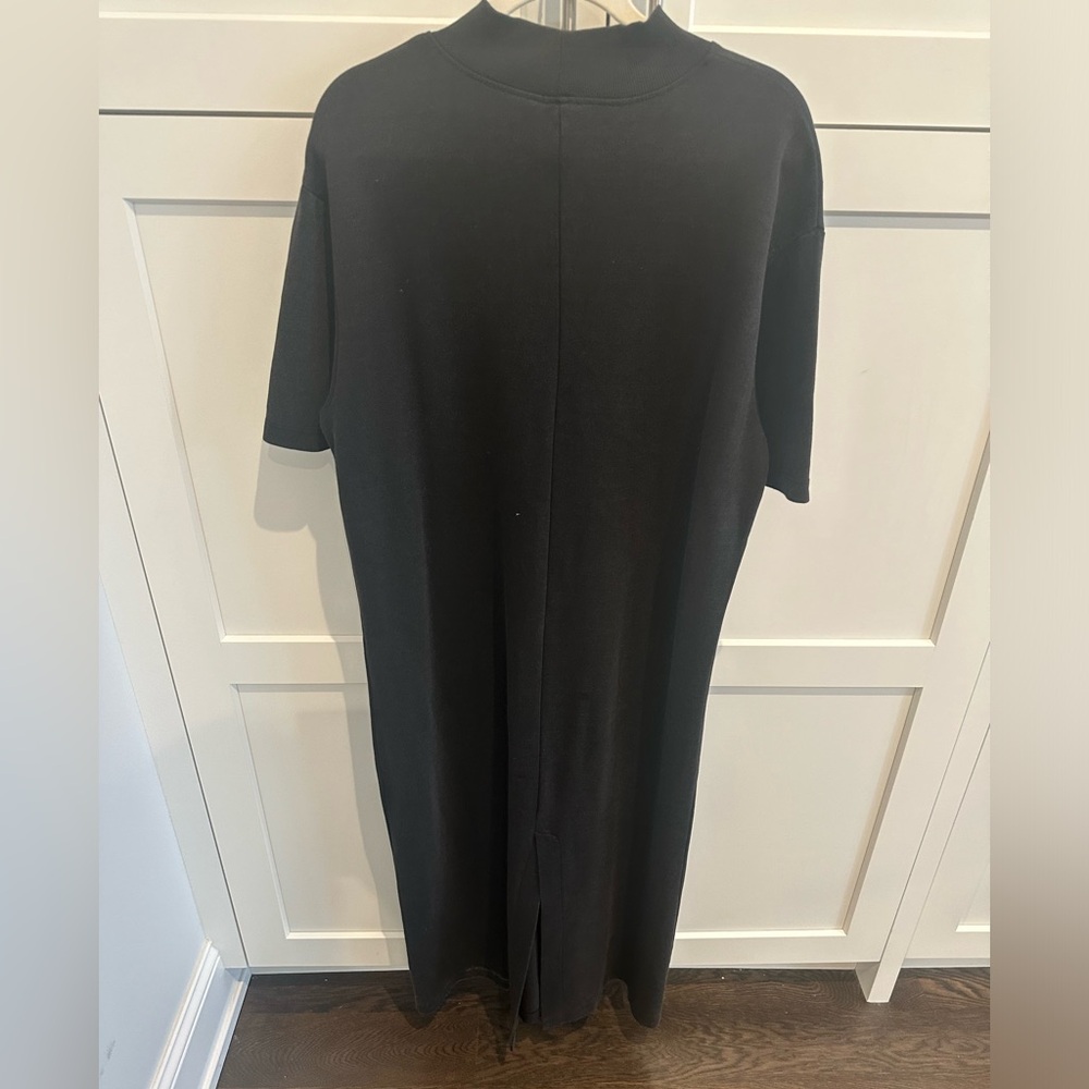 Washed black thick cotton tee shirt dress